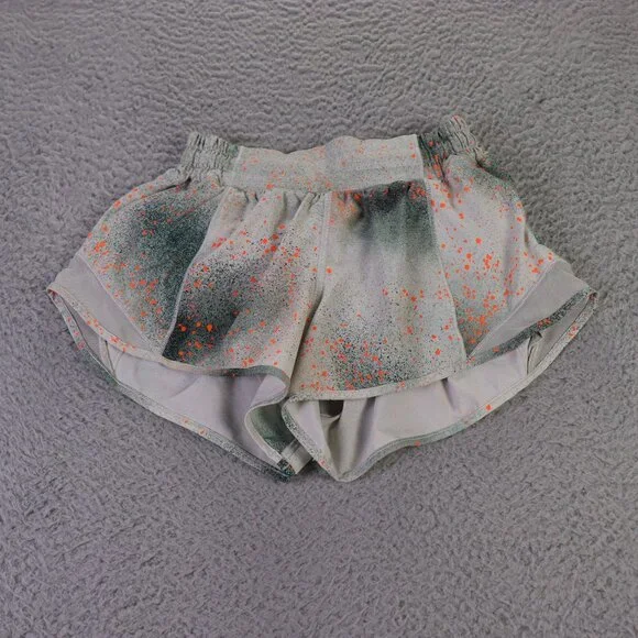 Lululemon Hotty Hot Short Womens 2 Gray Printed LR Lined 2.5" Athletic Running - Picture 1 of 11